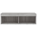 tv-bord med LED-lys 100x30x30 cm grå sonoma-eg