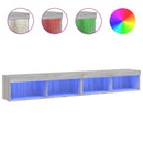tv-borde 2 stk. 100x30x30 cm med LED-lys grå sonoma-eg
