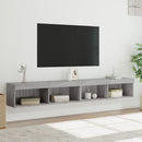 tv-borde 2 stk. 100x30x30 cm med LED-lys grå sonoma-eg