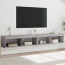 tv-borde 2 stk. 100x30x30 cm med LED-lys grå sonoma-eg