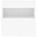 væghængte tv-borde 2 stk. med LED-lys 40x30x40 cm hvid