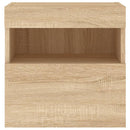 væghængte tv-borde 2 stk. med LED-lys 40x30x40 cm sonoma-eg