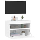 væghængt tv-bord med LED-lys 60x30x40 cm hvid