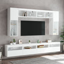 væghængte tv-borde 2 stk. med LED-lys 60x30x40 cm hvid