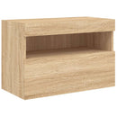 væghængt tv-bord med LED-lys 60x30x40 cm sonoma-eg