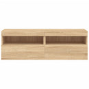 væghængte tv-borde 2 stk. med LED-lys 60x30x40 cm sonoma-eg
