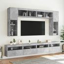væghængt tv-bord med LED-lys 60x30x40 cm betongrå