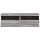 væghængte tv-borde 2 stk. med LED-lys 60x30x40 cm grå sonoma-eg