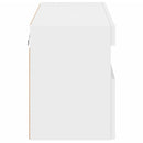 væghængt tv-bord med LED-lys 80x30x40 cm hvid