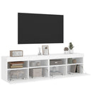 væghængte tv-borde 2 stk. med LED-lys 80x30x40 cm hvid