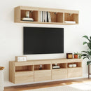 væghængt tv-bord med LED-lys 80x30x40 cm sonoma-eg