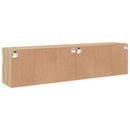 væghængte tv-borde 2 stk. med LED-lys 80x30x40 cm sonoma-eg
