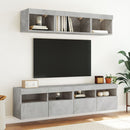 væghængte tv-borde 2 stk. med LED-lys 80x30x40 cm betongrå