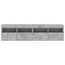 væghængte tv-borde 2 stk. med LED-lys 80x30x40 cm betongrå