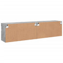 væghængte tv-borde 2 stk. med LED-lys 80x30x40 cm betongrå