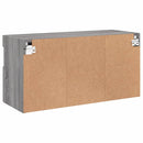 væghængt tv-bord m. LED-lys 80x30x40 cm grå sonoma-eg