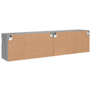 væghængte tv-borde 2 stk. med LED-lys 80x30x40 cm grå sonoma-eg