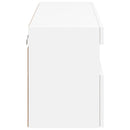 væghængt tv-bord med LED-lys 100x30x40 cm hvid