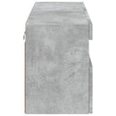 væghængt tv-bord med LED-lys 100x30x40 cm betongrå