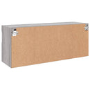 væghængt tv-bord med LED-lys 100x30x40 cm grå sonoma-eg