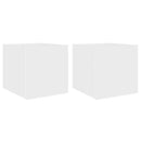 væghængte tv-borde 2 stk. med LED-lys 30,5x35x30 cm hvid