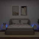 væghængte tv-borde 2 stk. med LED-lys 30,5x35x30 cm hvid