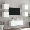 væghængte tv-borde 2 stk. med LED-lys 30,5x35x30 cm hvid