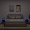 væghængte tv-borde 2 stk. med LED-lys 30,5x35x30 cm sort