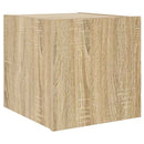 væghængt tv-bord med LED-lys 30,5x35x30 cm sonoma-eg