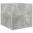 væghængt tv-bord med LED-lys 30,5x35x30 cm betongrå