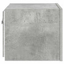 væghængt tv-bord med LED-lys 30,5x35x30 cm betongrå