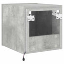 væghængt tv-bord med LED-lys 30,5x35x30 cm betongrå