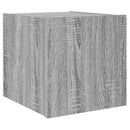 væghængt tv-bord med LED-lys 30,5x35x30 cm grå sonoma-eg
