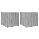 væghængte tv-borde 2 stk. LED-lys 30,5x35x30 cm grå sonoma-eg