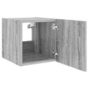 væghængte tv-borde 2 stk. LED-lys 30,5x35x30 cm grå sonoma-eg