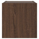væghængte tv-borde 2 stk. med LED-lys 30,5x35x30 cm brunt eg