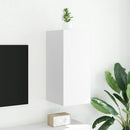væghængt tv-bord med LED-lys 30,5x35x70 hvid