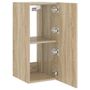 væghængt tv-bord med LED-lys 30,5x35x70 cm sonoma-eg
