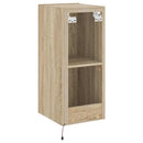 væghængt tv-bord med LED-lys 30,5x35x70 cm sonoma-eg