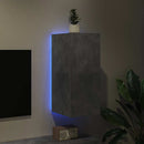 væghængt tv-bord med LED-lys 30,5x35x70 cm betongrå