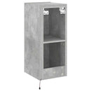 væghængt tv-bord med LED-lys 30,5x35x70 cm betongrå
