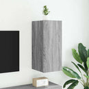 væghængt tv-bord med LED-lys 30,5x35x70 cm grå sonoma-eg
