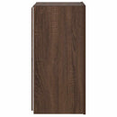 væghængt tv-bord med LED-lys 30,5x35x70 cm brun egetræsfarve