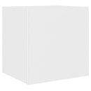 væghængt tv-bord med LED-lys 40,5x35x40 hvid