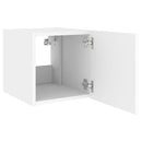 væghængte tv-borde 2 stk. med LED-lys 40,5x35x40 cm hvid