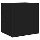 væghængt tv-bord med LED-lys 40,5x35x40 cm sort