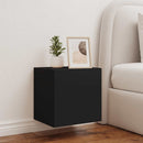 væghængt tv-bord med LED-lys 40,5x35x40 cm sort