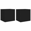 væghængte tv-borde 2 stk. med LED-lys 40,5x35x40 cm sort