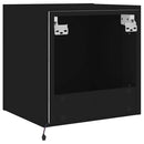 væghængte tv-borde 2 stk. med LED-lys 40,5x35x40 cm sort