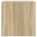 væghængt tv-bord med LED-lys 40,5x35x40 cm sonoma-eg